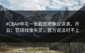 #CBA#申花一张截图把争议讲清，开云：罚球线像失灵，官方说法对不上