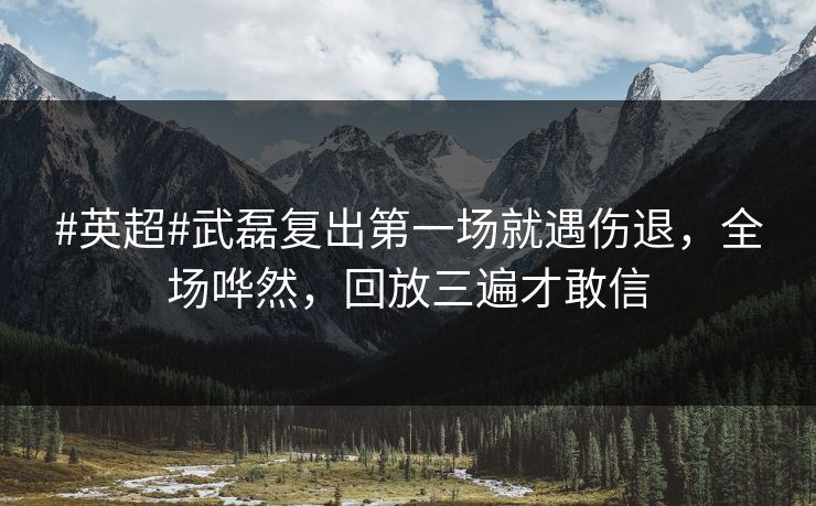 #英超#武磊复出第一场就遇伤退，全场哗然，回放三遍才敢信