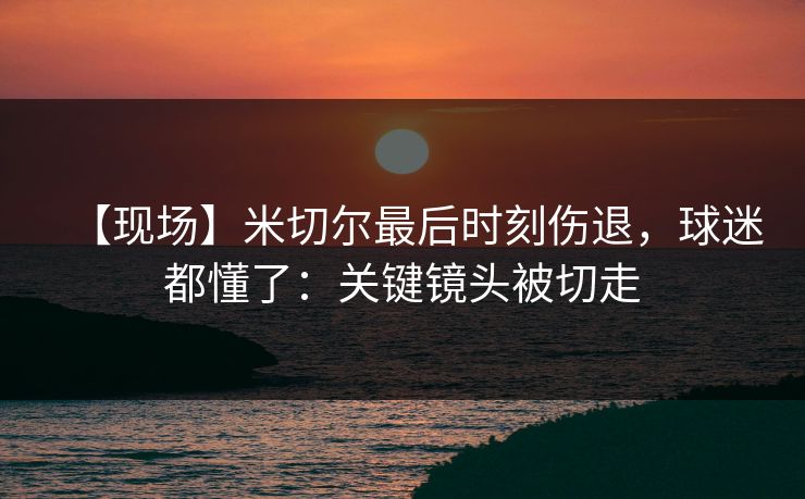 【现场】米切尔最后时刻伤退，球迷都懂了：关键镜头被切走