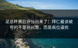足总杯赛后评分出来了：拜仁最该被夸的不是孙兴慜，而是高位逼抢