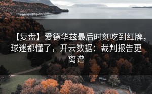 【复盘】爱德华兹最后时刻吃到红牌，球迷都懂了，开云数据：裁判报告更离谱