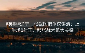 #英超#辽宁一张截图把争议讲清：上半场0射正，那张战术纸太关键