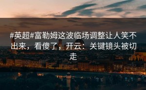 #英超#富勒姆这波临场调整让人笑不出来，看傻了，开云：关键镜头被切走