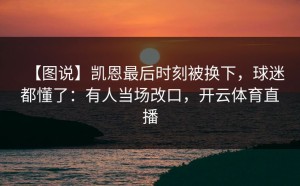 【图说】凯恩最后时刻被换下，球迷都懂了：有人当场改口，开云体育直播