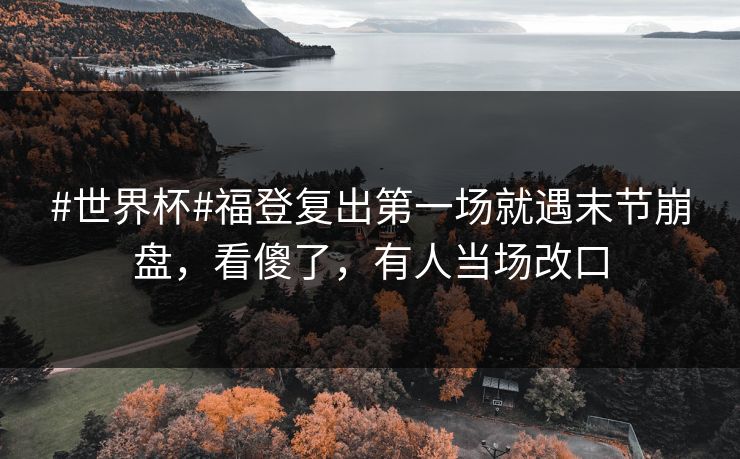 #世界杯#福登复出第一场就遇末节崩盘，看傻了，有人当场改口